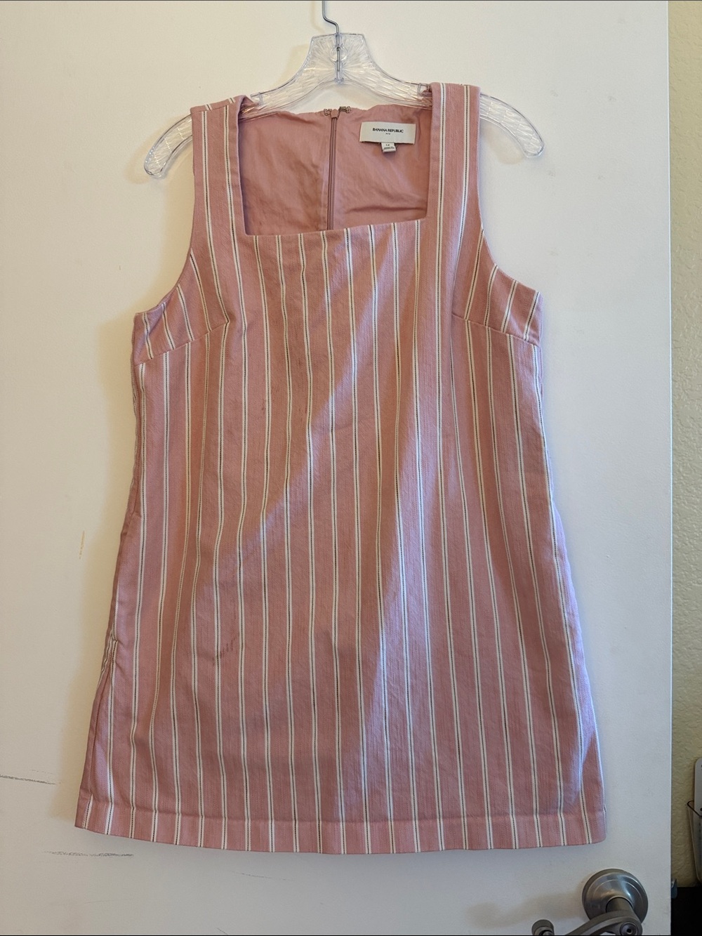 Banana Republic Pink Striped Sleeveless Shift Dress